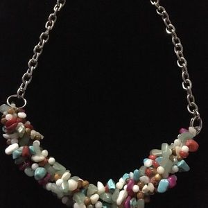 Multi colored multi semi precious stone necklace
